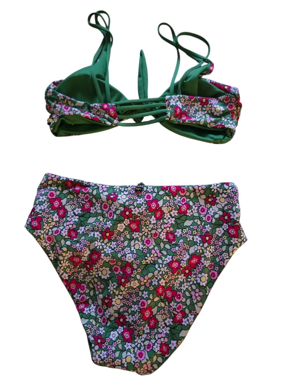 La Vie En Rose Aqua Ditsy Blooming Reversible Bikini - Picture 8 of 8